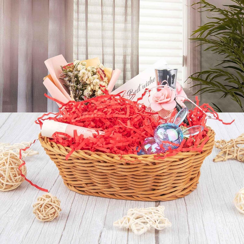 Caleihd Crinkle Cut Paper Grass Filler for Easter Christmas Wedding Birthday Bridesmaid Engagement Craft Gift Boxes Bags Filler Decoration 4.5oz Red - Image 3